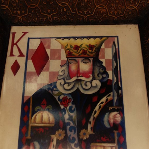 Set of 2 Jim Shore Crazy Mountain Metal Serving Trays Poker Playing Cards - Picture 4 of 7